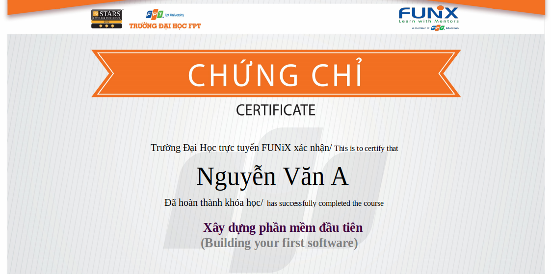 CHỨNG CHỈ THIẾT KẾ DATABASE - FUNIX